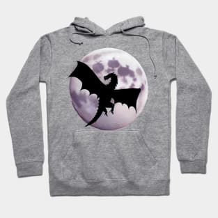 Dragon Silhouette in front of the Moon Hoodie